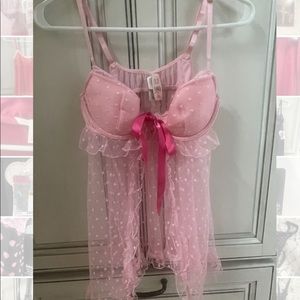 NWT Victoria’s Secret pink Lace Babydoll